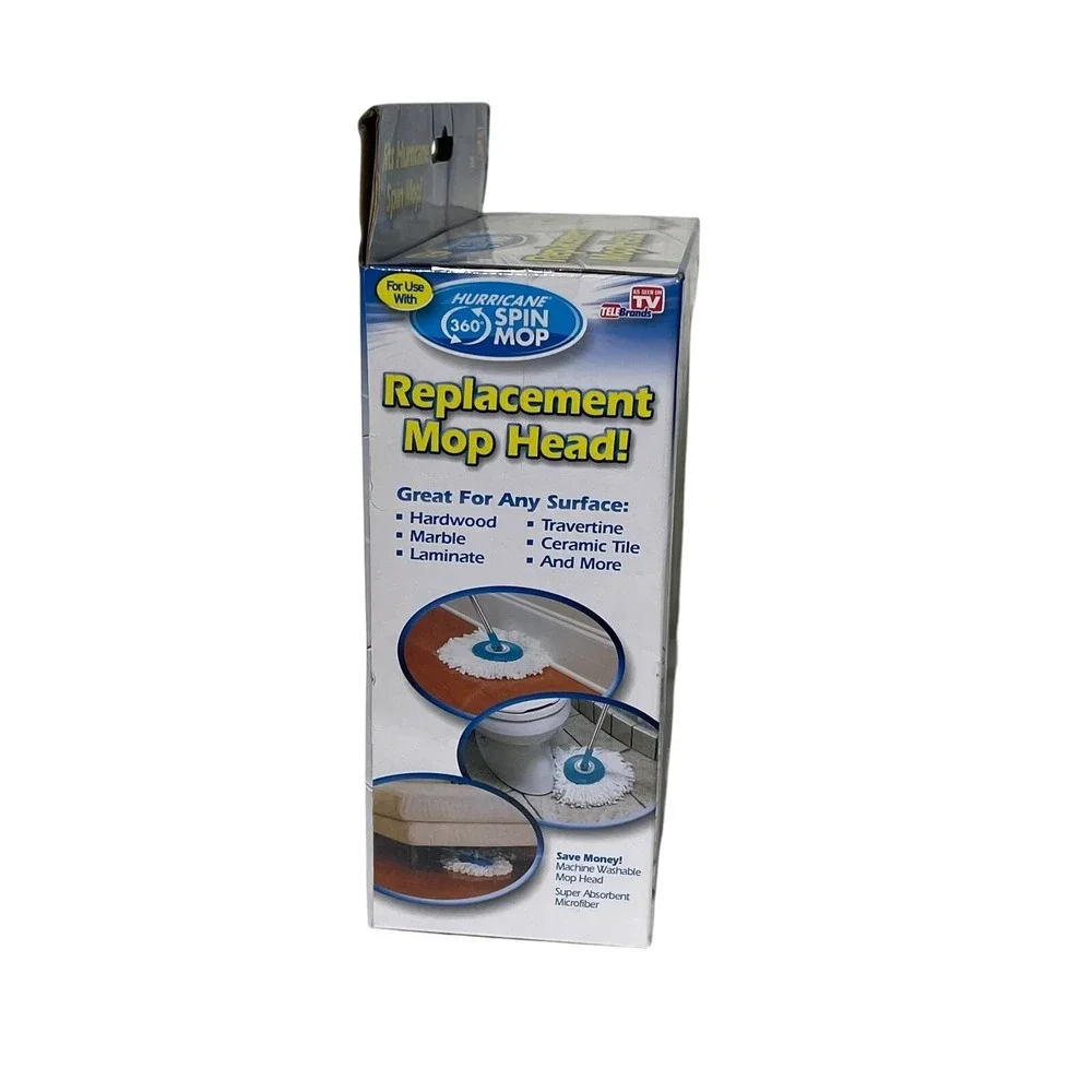 Hurricane 360 Spin Mop Replacement Mop Head Microfiber Machine Washable NEW